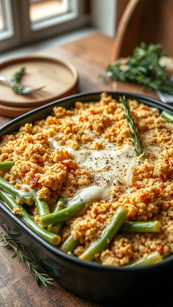 creamy herb green bean bake