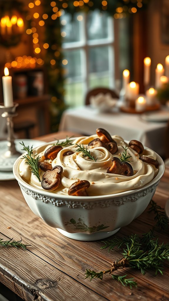 creamy leeks and mushrooms