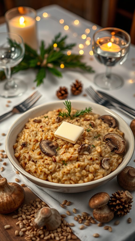 creamy mushroom barley risotto