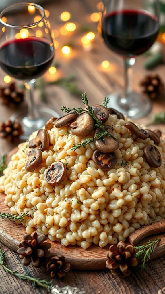 creamy mushroom barley risotto