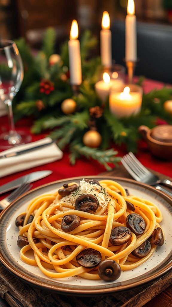 creamy mushroom fettuccine delight