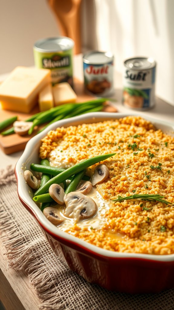 creamy mushroom green bean casserole