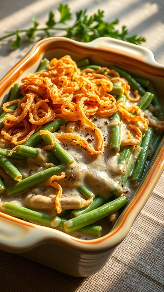 creamy mushroom green bean casserole