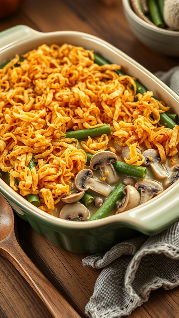 creamy mushroom green bean casserole