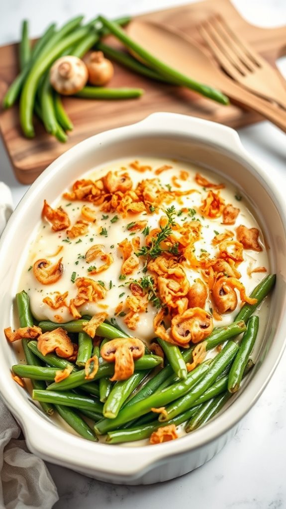 creamy mushroom green bean casserole