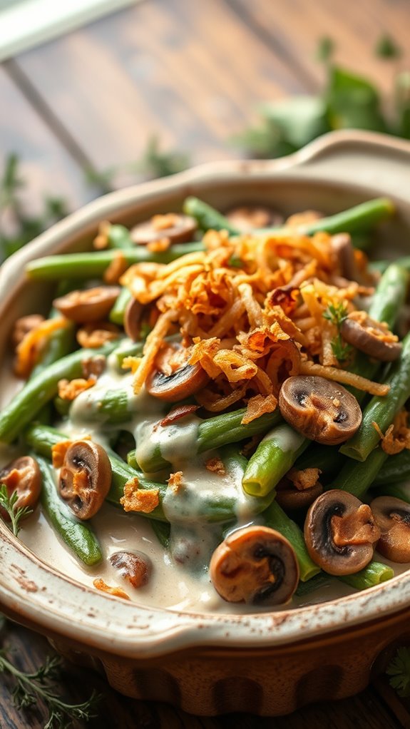 creamy mushroom green bean casserole