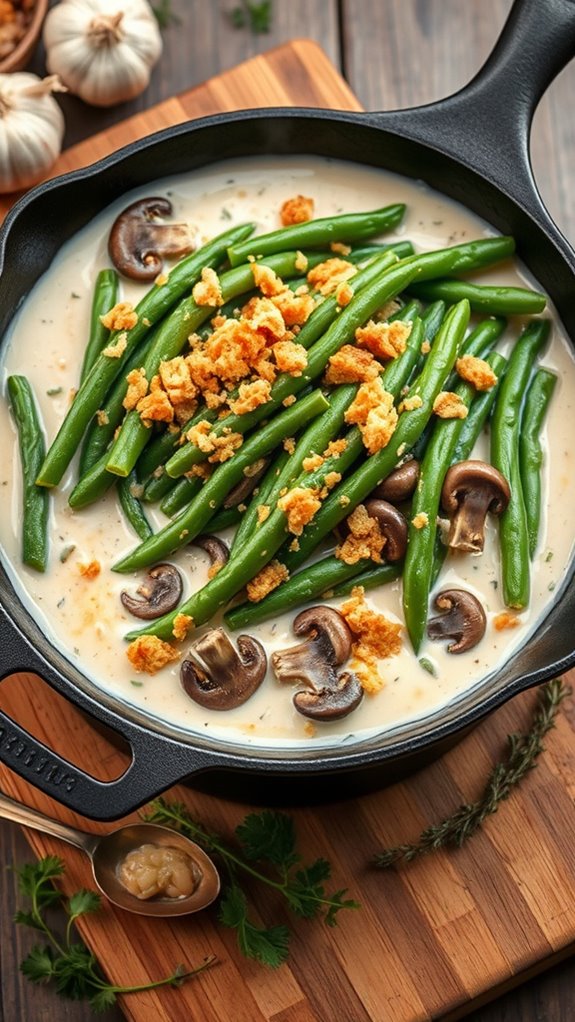 creamy mushroom green bean casserole