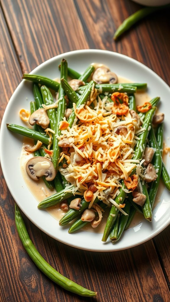 creamy mushroom green beans