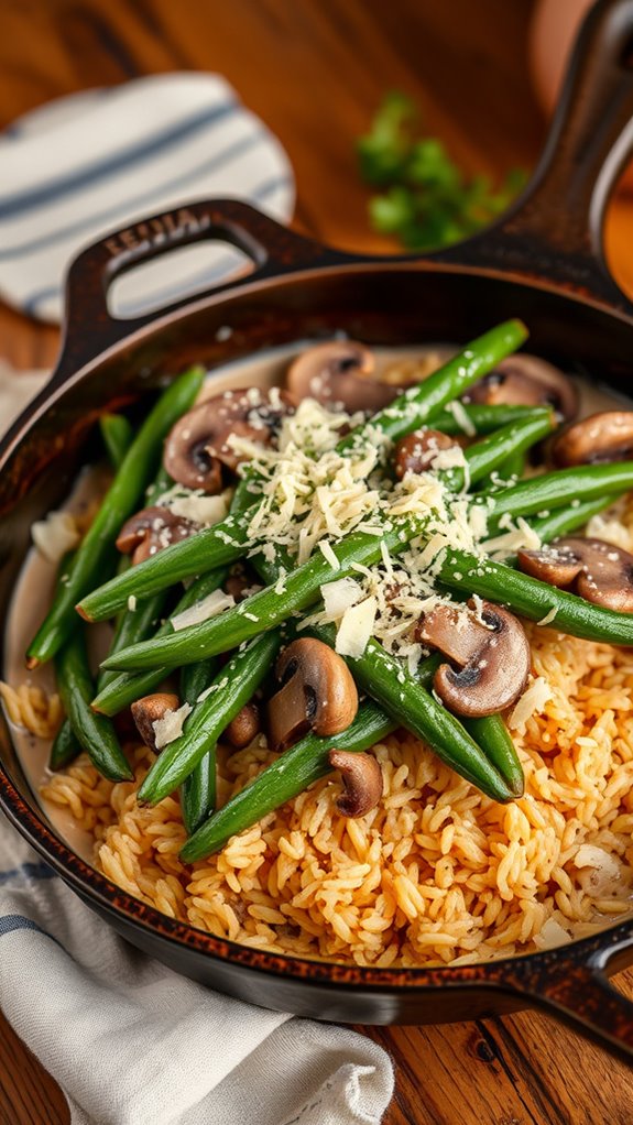 creamy mushroom rice skillet