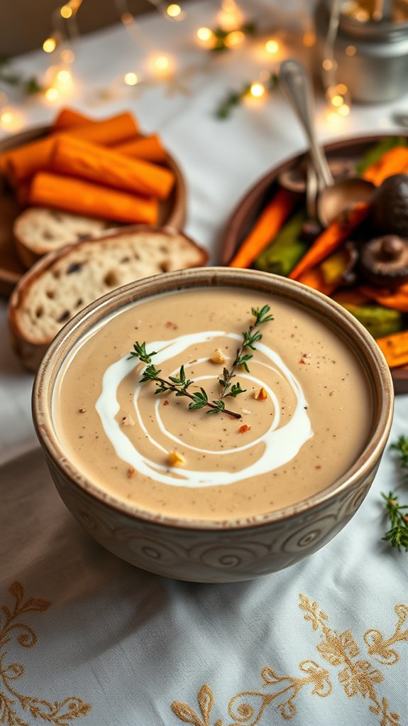 creamy mushroom spinach soup