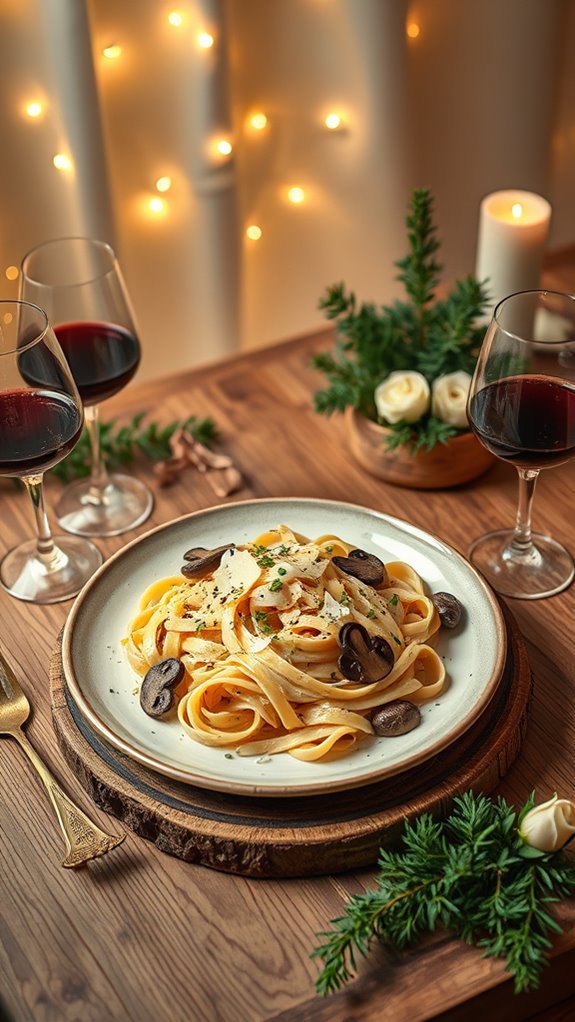 creamy mushroom truffle pasta