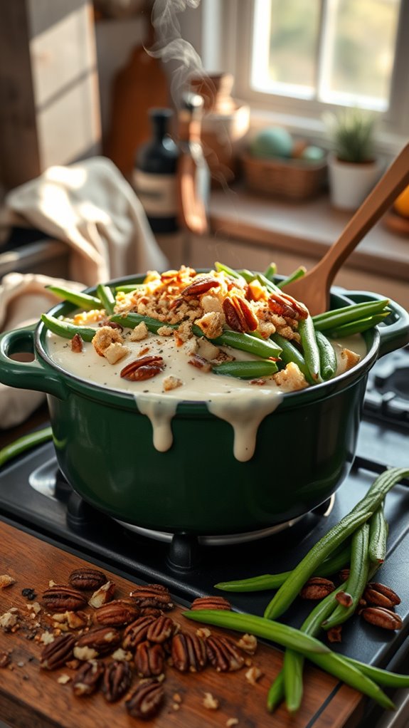 creamy pecan green beans