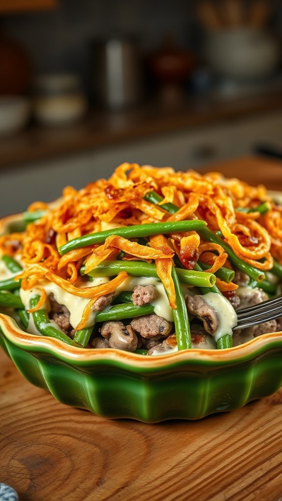 creamy ranch green bean casserole