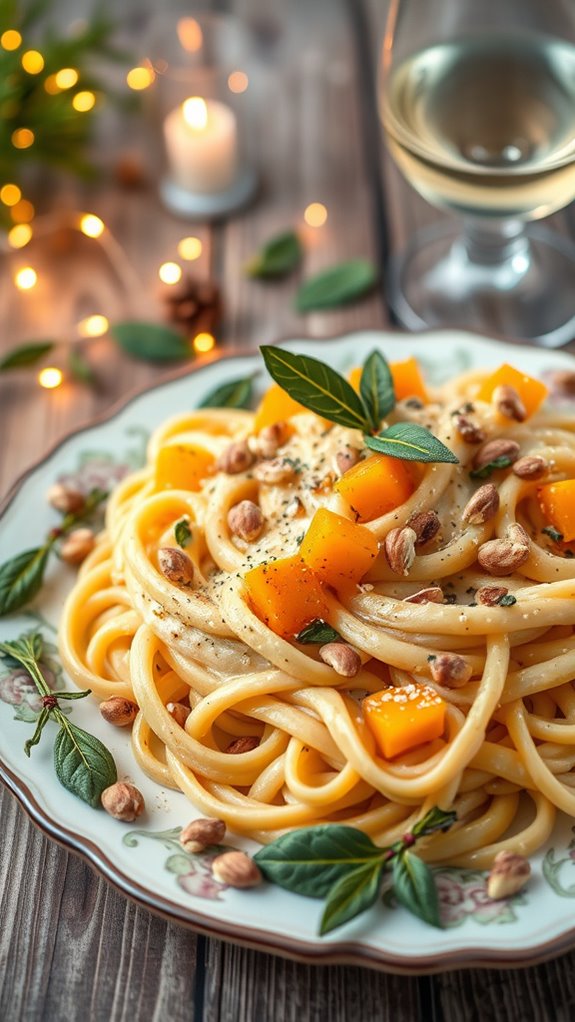 creamy roasted squash fettuccine