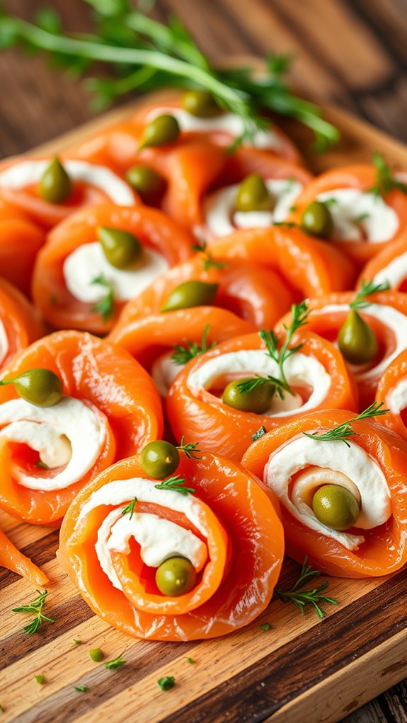 creamy smoked salmon rolls