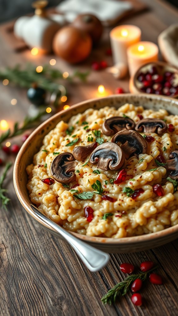 creamy smoky mushroom risotto