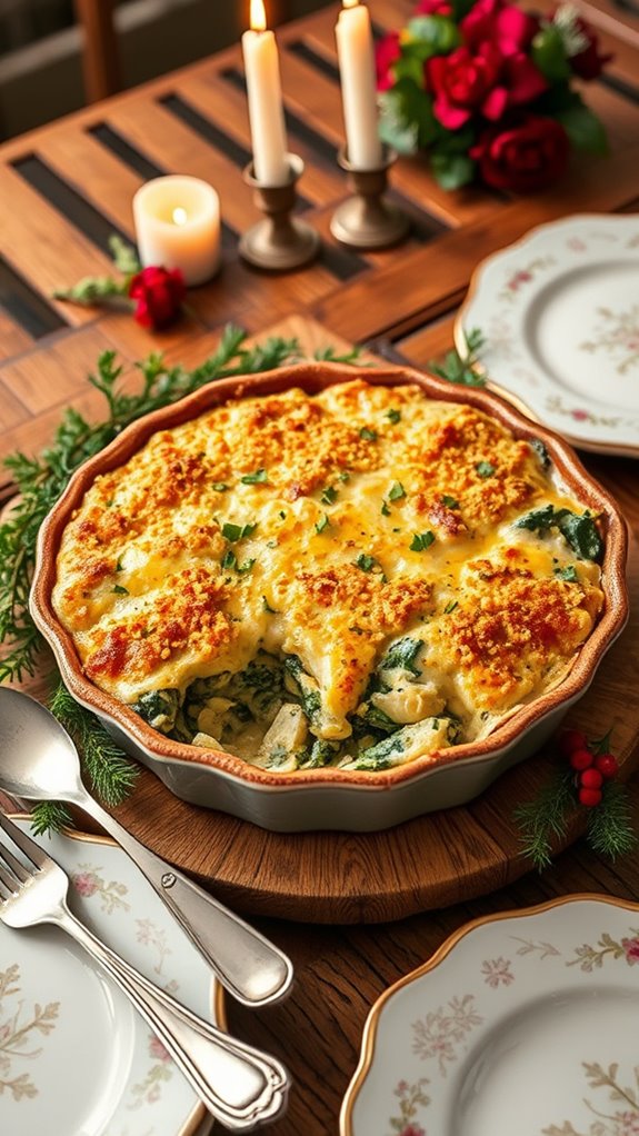 creamy spinach artichoke gratin