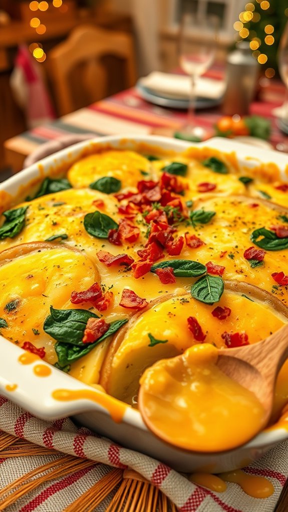 creamy spinach bacon casserole