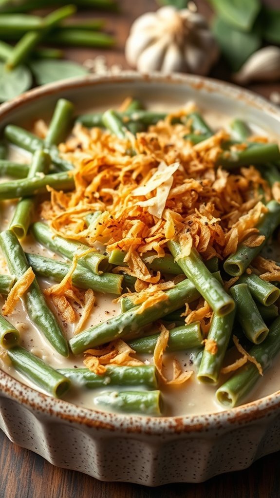 creamy spinach green bean casserole