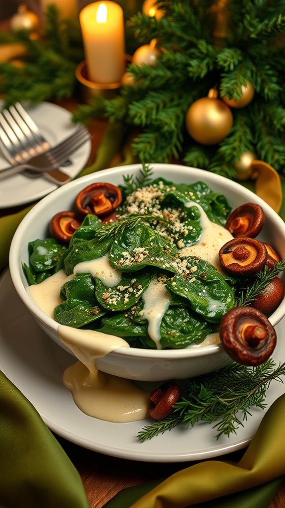 creamy spinach mushroom delight