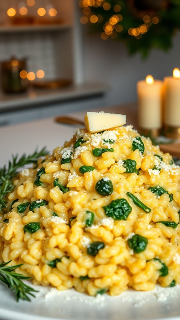 creamy spinach parmesan risotto