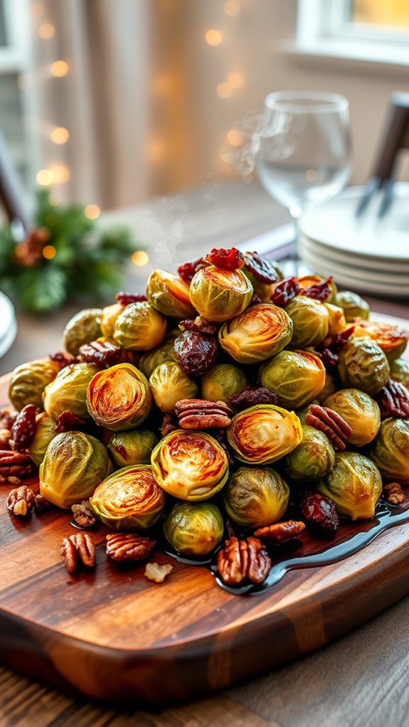 crispy maple balsamic brussels sprouts