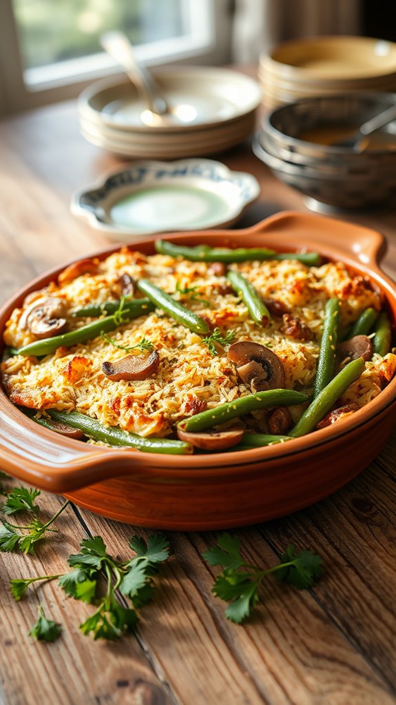 crispy parmesan green bean casserole