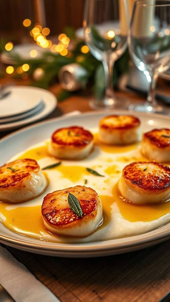 crispy scallops creamy pur e