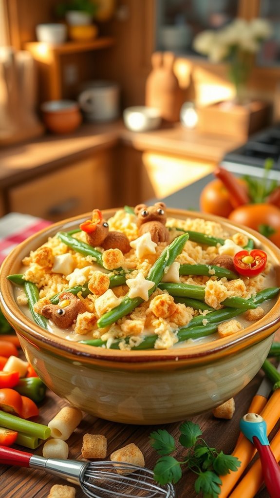critter topped green bean casserole
