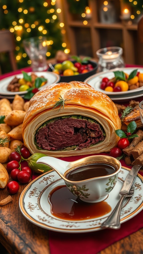 elegant beef wrapped pastry