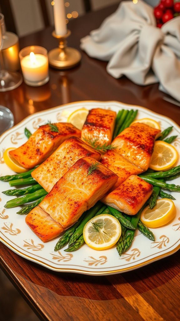 elegant christmas dinner plating
