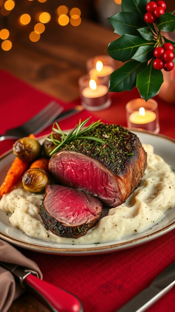 elegant herb crusted filet mignon