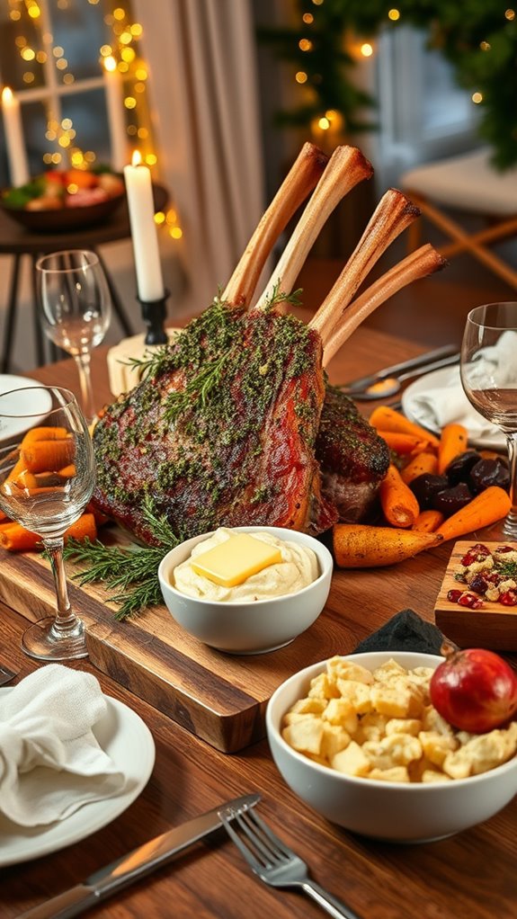 elegant herb crusted lamb dish