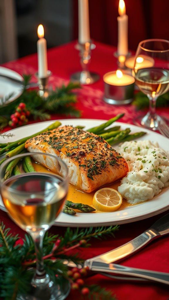 elegant herb crusted salmon dish