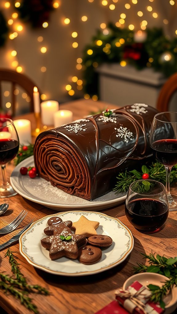 festive chocolate roll cake