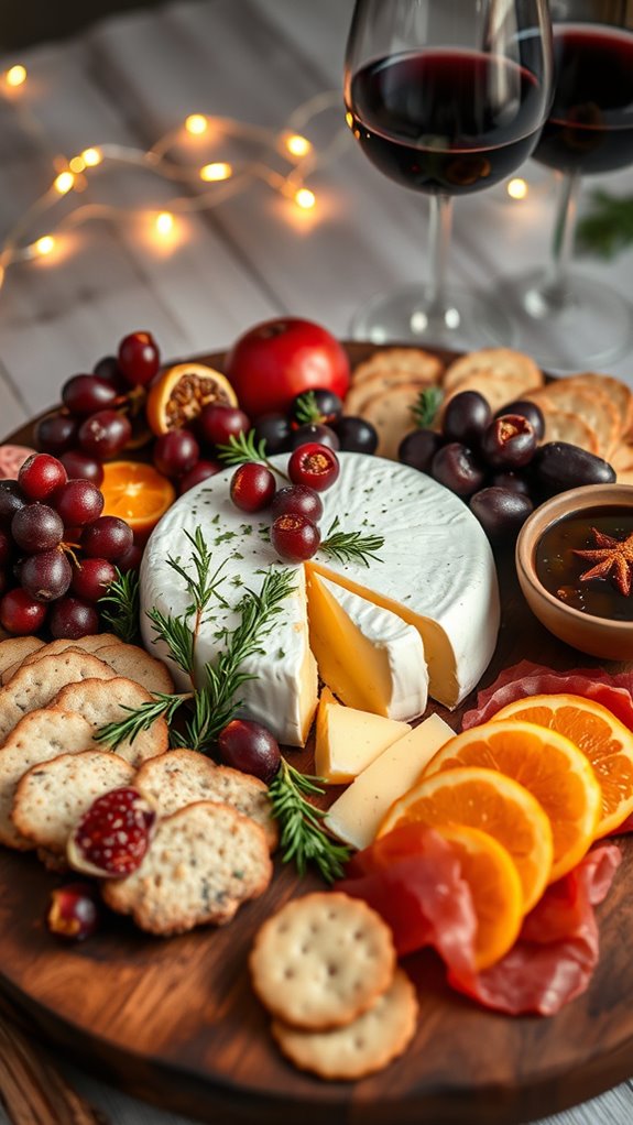 festive elegant cheese board