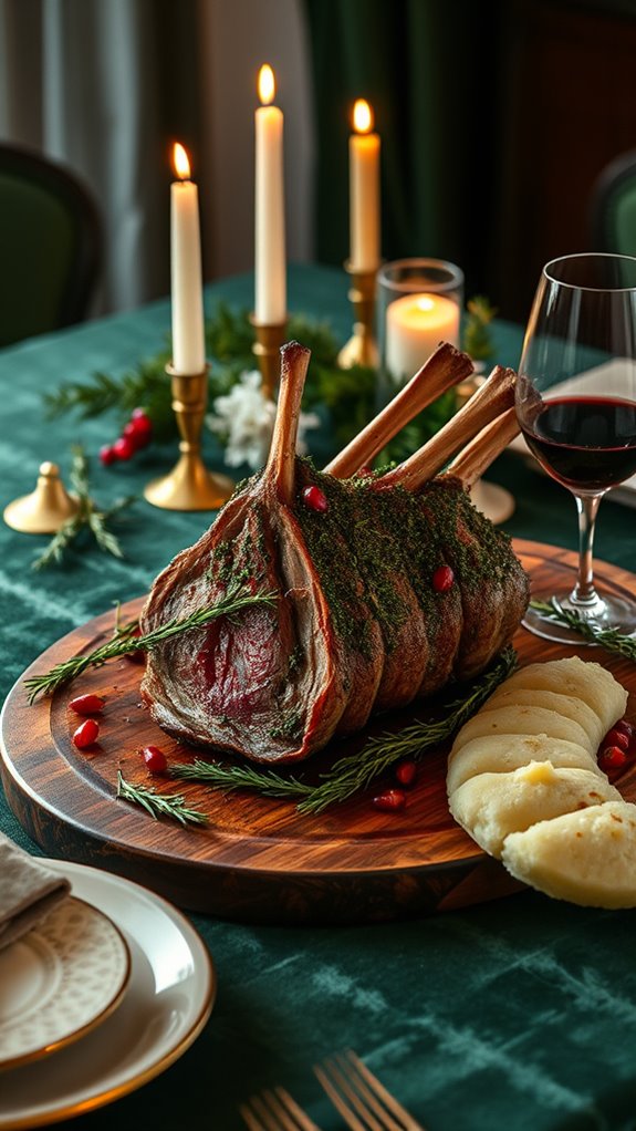 festive herb crusted lamb dish