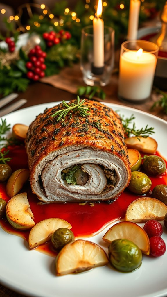 festive herb stuffed pork tenderloin