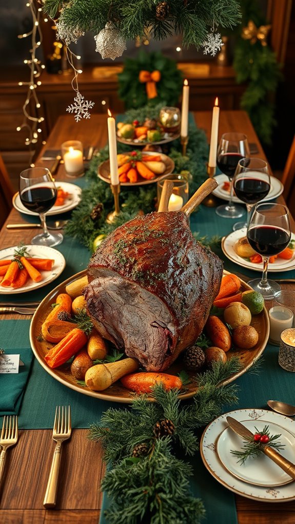 festive holiday table setting