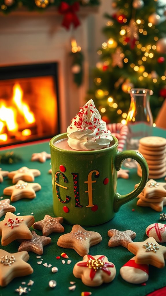 festive hot chocolate cookies