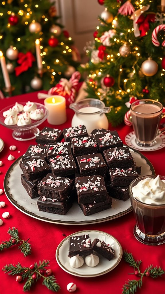 festive peppermint bark brownies