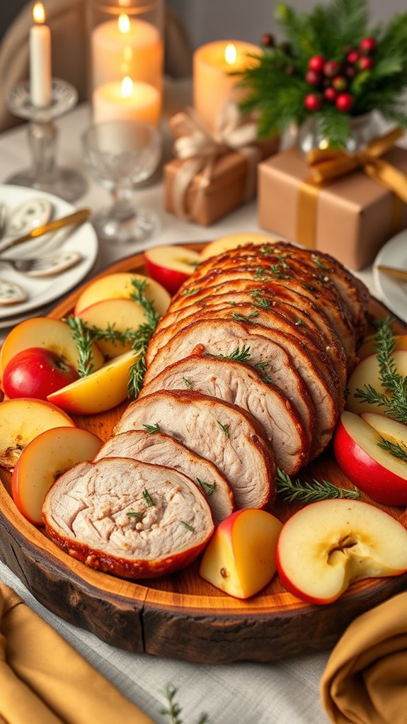 festive pork tenderloin presentation