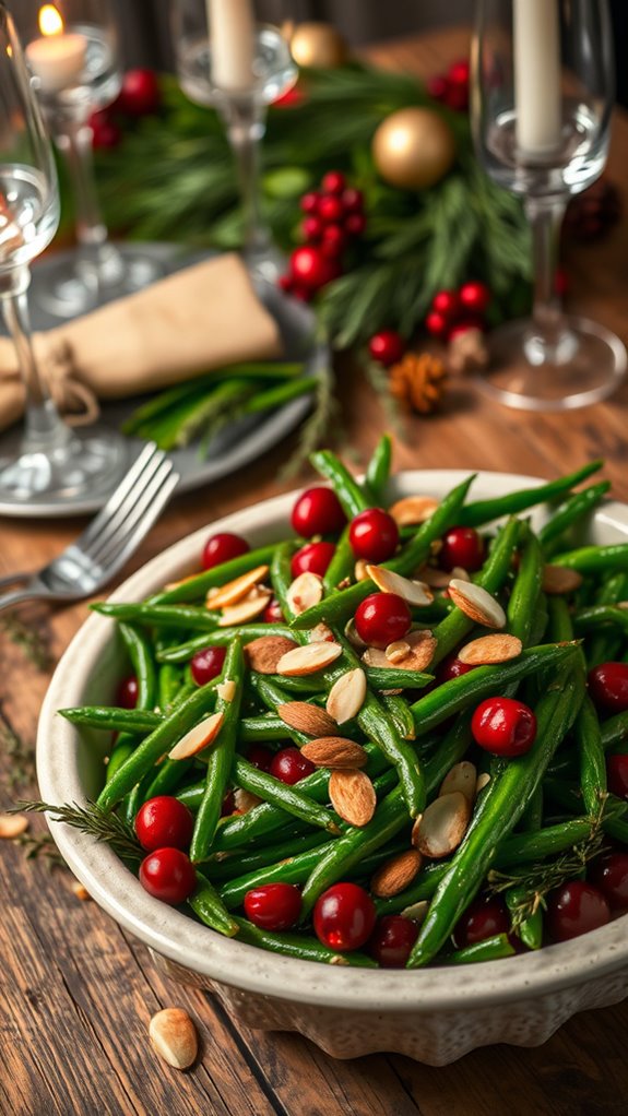 festive saut ed green beans