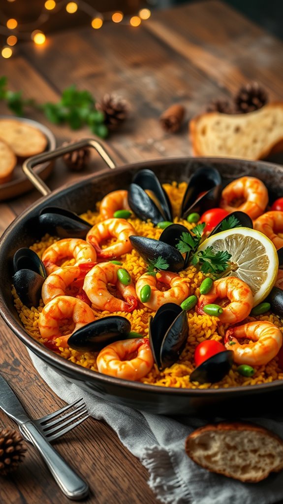 festive seafood paella recipe