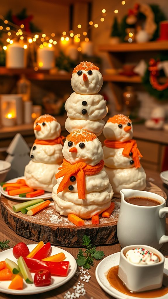 festive snowman mashed potatoes