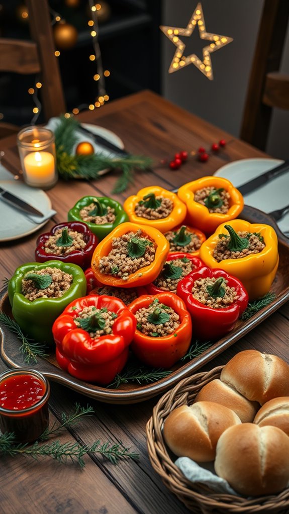 festive stuffed bell peppers