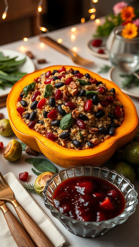 festive stuffed butternut squash