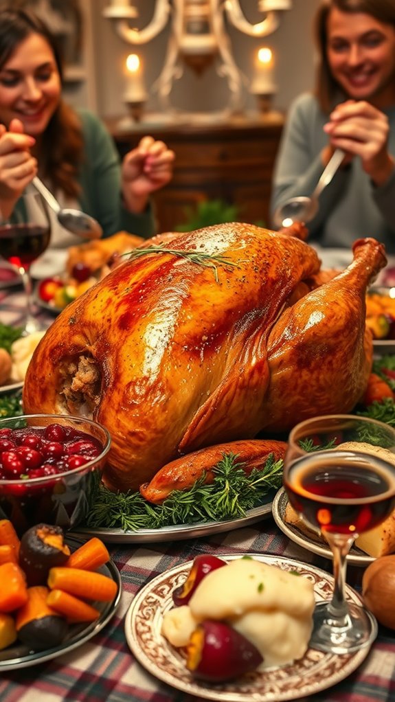 festive turkey with stuffing