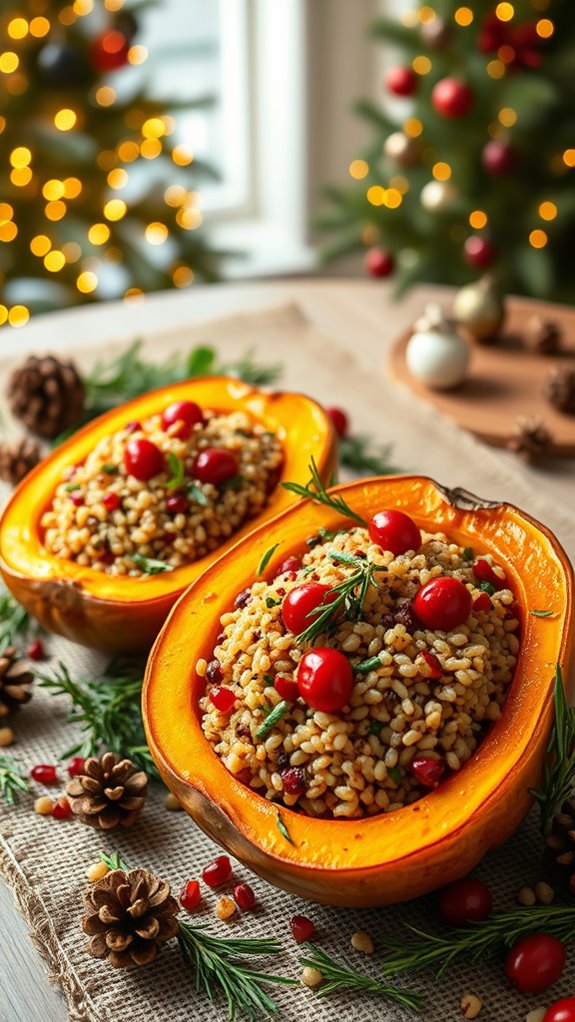 festive vegan stuffed squash