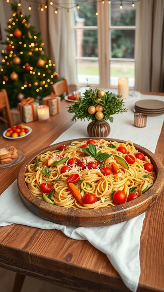 festive vegetable pasta dish